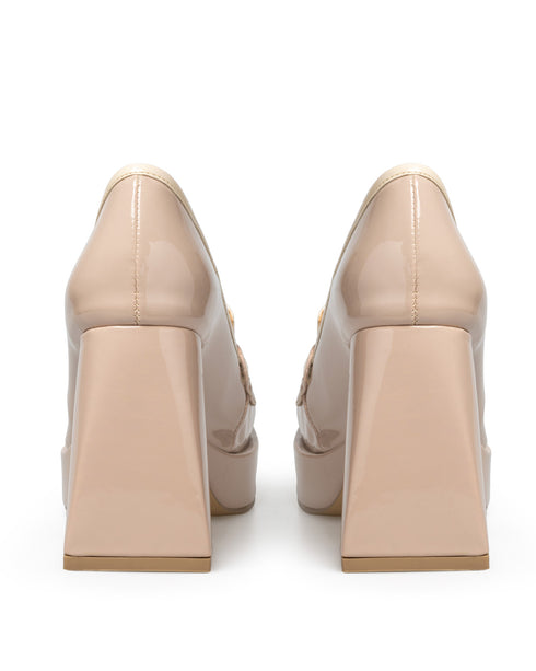 Zapatilla Nude Tipo Mocasín Con Hebilla 6919
